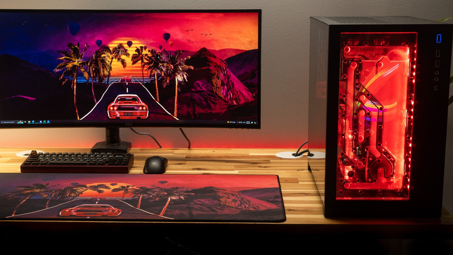 "Redwave" — Outrun Deskmat