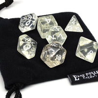 Clear Translucent Dice - 7 Piece Set