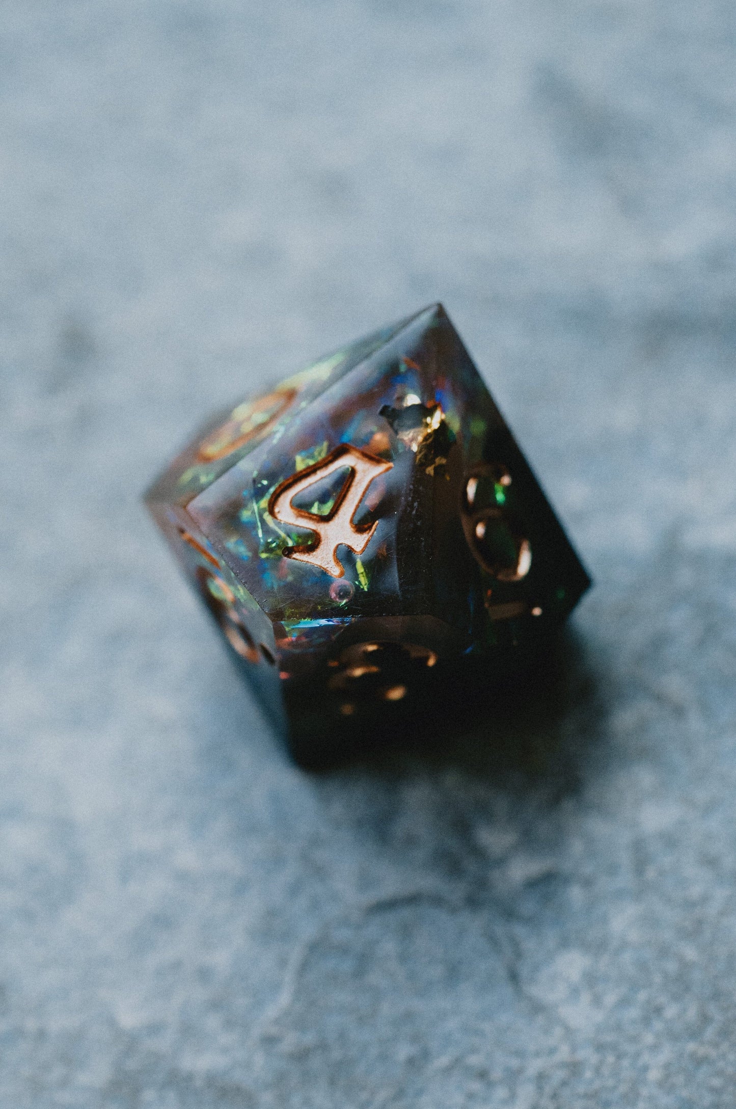 Amber Shards Sharp Edge Dice Set - Premium Resin RPG Dice