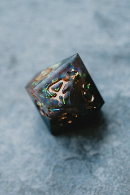 Amber Shards Sharp Edge Dice Set - Premium Resin RPG Dice