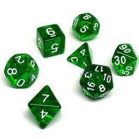Emerald Green Translucent Dice - 7 Piece Set