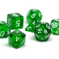 Emerald Green Translucent Dice - 7 Piece Set