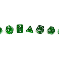 Emerald Green Translucent Dice - 7 Piece Set