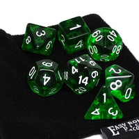 Emerald Green Translucent Dice - 7 Piece Set