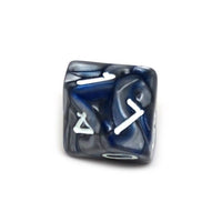 D10 Pack - Ten Count Pack of Blue and Silver Granite 10 Sided Dice