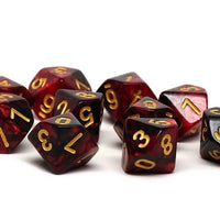 D10 Pack - Ten Count Pack of Lava Swirl 10 Sided Dice