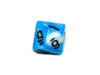 D10 Pack - Ten Count Pack of Cyan and White Swirl 10 Sided Dice