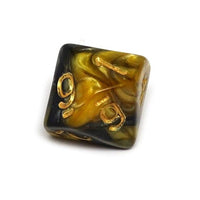 D10 Pack - Ten Count Pack of Yellow and Black Granite 10 Sided Dice