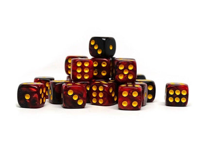 12mm D6 Dice - Lava Swirl - 25 Count Bag