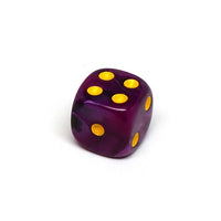 12mm D6 Dice - Purple and Black Swirl - 25 Count Bag