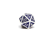 Heroic Dice of Metallic Luster - Single D20 Dice - Purple with Silver Font