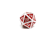 Heroic Dice of Metallic Luster - Single D20 Dice - Red with Silver Font