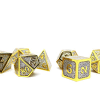 Heroic Dice of Metallic Luster - Silver with Gold Font