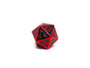 Heroic Dice of Metallic Luster - Single D20 Dice - Black with Red Font
