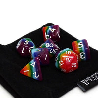 7 Tone Multi-color Dice Collection - 7 Piece Set