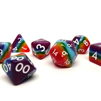 7 Tone Multi-color Dice Collection - 7 Piece Set