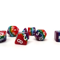 7 Tone Multi-color Dice Collection - 7 Piece Set