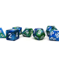 Green and Blue Marble - 7 Piece Dice Collection
