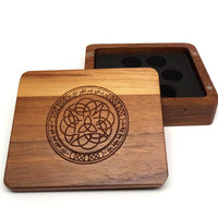 Elven Runes Wooden Dice Case