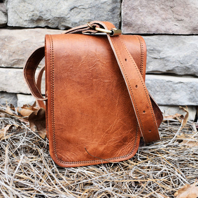 The Pathfinder Leather Flap Satchel - Small