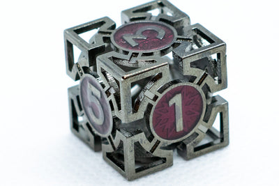 Single d6/d20 Black w/Maroon Deadly Arrow Dice