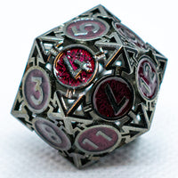 Single d6/d20 Black w/Maroon Deadly Arrow Dice