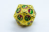 Gold w/Red-Green Deadly Arrow Dice | 7-Dice RPG Set High Visibility