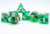 Teal Green Skull Inclusion 7-Dice Set Resin Sharp Edge RPG DND (Limited Stock)