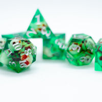 Teal Green Skull Inclusion 7-Dice Set Resin Sharp Edge RPG DND (Limited Stock)