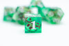 Teal Green Skull Inclusion 7-Dice Set Resin Sharp Edge RPG DND (Limited Stock)