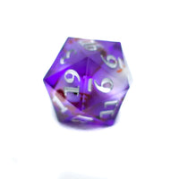 Purple w/Skulls 22mm D20 DND Roll a D20 Dice Handmade Sharp Resin