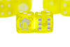 10-Pack Clear Yellow w/White 16mm d6 Dice Featuring a White Mug on the '1' side