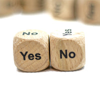 Yes/No Dice Wooden 16mm d6 w/Black Rounded Corners (sold per die) - Wood Dice
