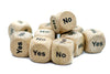 Yes/No Dice Wooden 16mm d6 w/Black Rounded Corners (sold per die) - Wood Dice