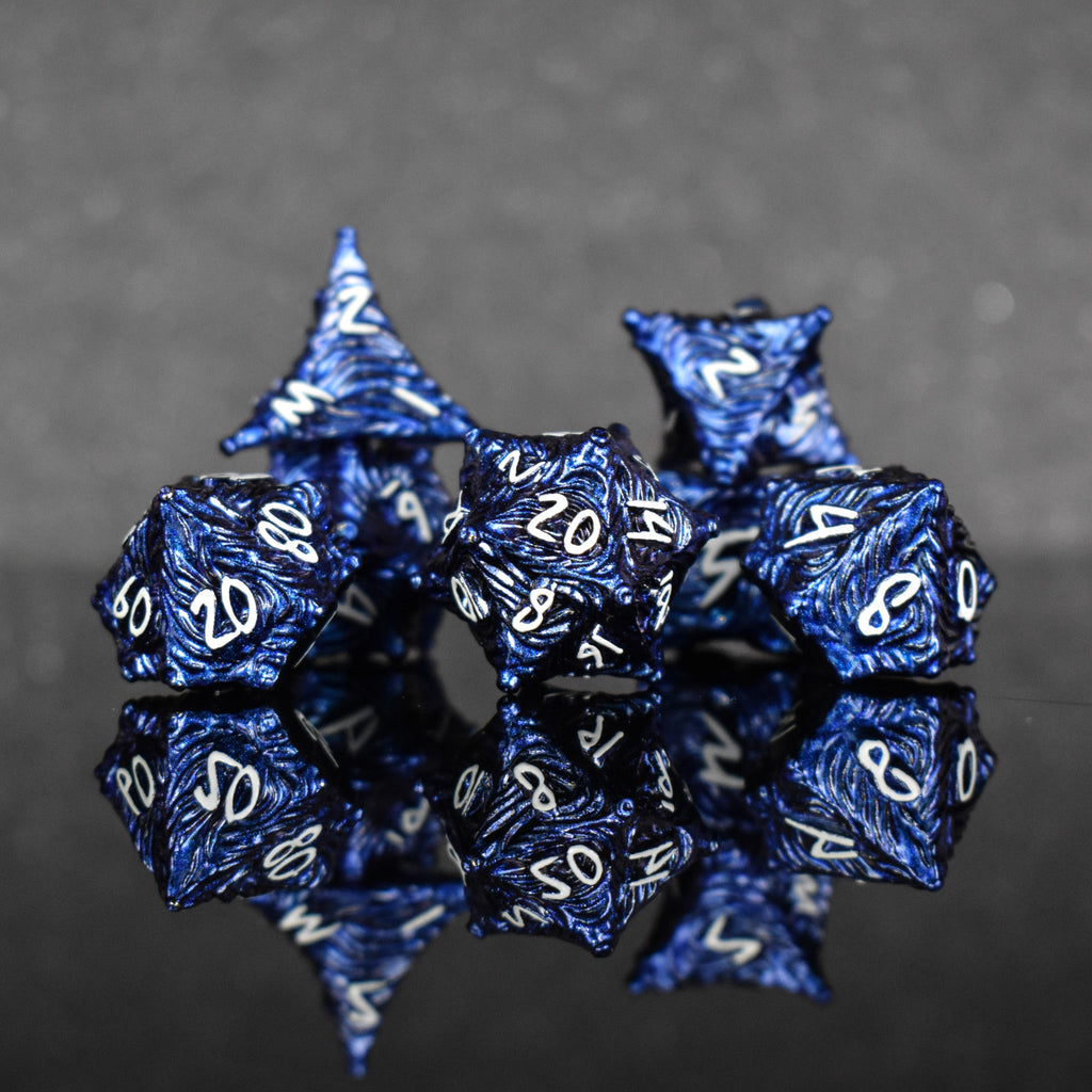 Vortex Warp Metal Dice Set - Pearlescent Blue