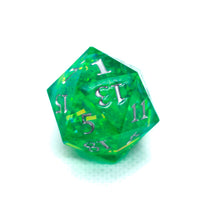 Red/Blue/Green/Purple Sharp Edge Resin d20 w/ Shimmer Insert