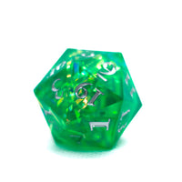 Red/Blue/Green/Purple Sharp Edge Resin d20 w/ Shimmer Insert
