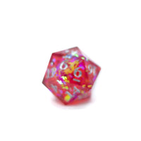 Red/Blue/Green/Purple Sharp Edge Resin d20 w/ Shimmer Insert