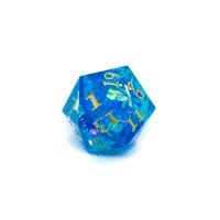 Red/Blue/Green/Purple Sharp Edge Resin d20 w/ Shimmer Insert