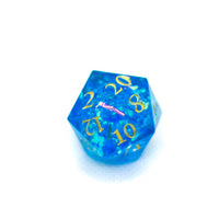 Red/Blue/Green/Purple Sharp Edge Resin d20 w/ Shimmer Insert