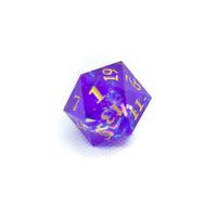Red/Blue/Green/Purple Sharp Edge Resin d20 w/ Shimmer Insert
