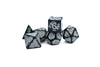 White Distressed Ancient 7-Dice Set Black w/White Dnd Dice