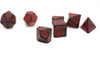 Dragon Red Distressed Ancient 7-Dice Set Black w/Red Dnd Dice