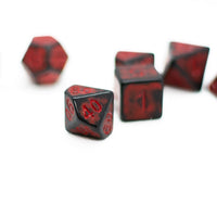 Dragon Red Distressed Ancient 7-Dice Set Black w/Red Dnd Dice