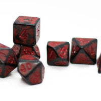 Dragon Red Distressed Ancient 7-Dice Set Black w/Red Dnd Dice