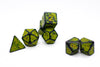 Sun Yellow Distressed Ancient 7-Dice Set Black w/Yellow Dnd Dice