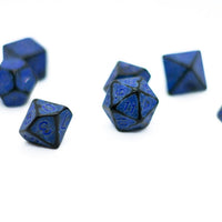 Blaster Blue Distressed Ancient 7-Dice Set Black w/Blue Dnd Dice