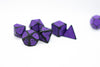 Grape Purple Distressed Ancient 7-Dice Set Black w/Purple Dnd Dice