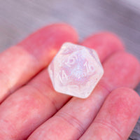 The Time Walker | Clear Glitter Single d20 w/No-Ink DYI Die