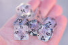 The Time Walker | Clear Glitter 7-Dice Set RPG Dice Set w/Black